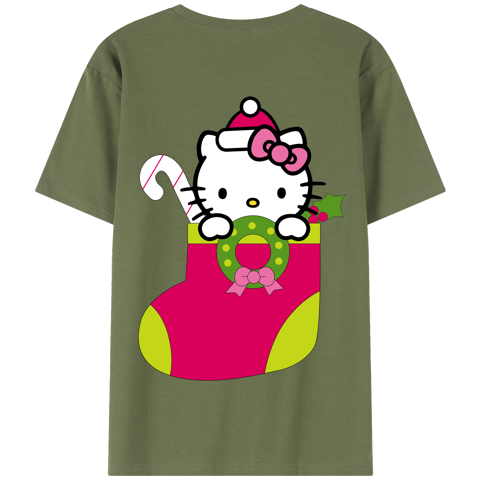 （画像用） Hello Kitty ハローキティ 綿100％半袖Tシャツ（背面プリント）